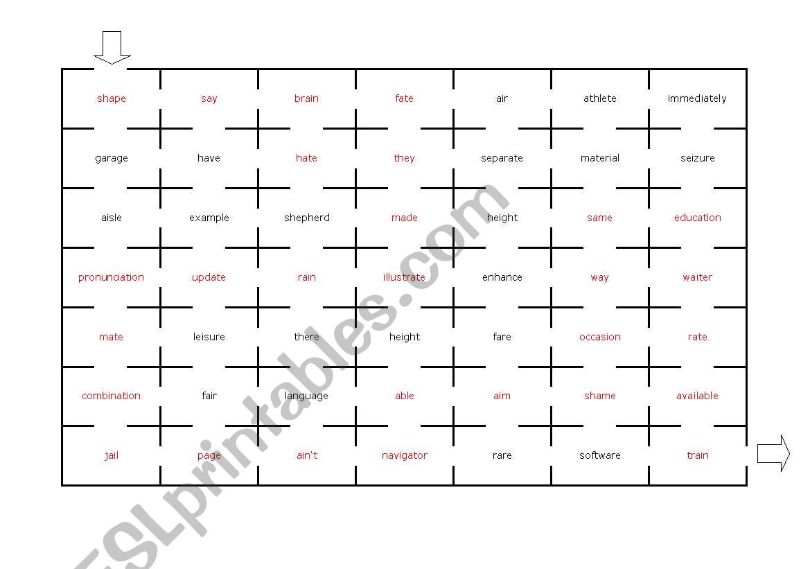 Maze to practice [ei] sound worksheet